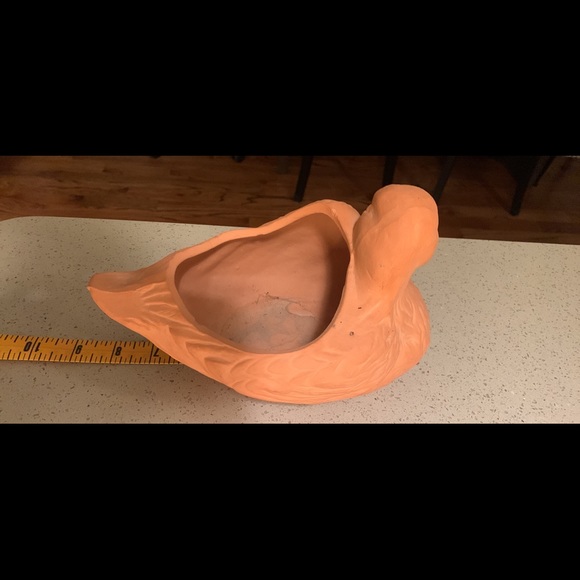 Terracotta vintage planter duck sculpture. Stamped c Thomas pottery - Picture 3 of 4
